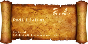Redl Líviusz névjegykártya
